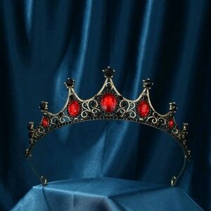 Elegant Gold and Red Tiara
